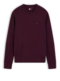 TOMMY J U COL Pullover slim essential BORDEAUX
