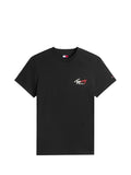TOMMY J U PRE T-shirt slim con firma logo nero