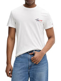 TOMMY J U PRE T-shirt signature chest slim fit avorio