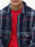 TOMMY J U PRE Overshirt a quadri blu