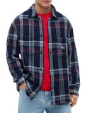 TOMMY J U PRE Overshirt a quadri blu