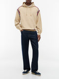 TOMMY J U PRE Felpa con cappuccio relax tape beige