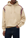 TOMMY J U PRE Felpa con cappuccio relax tape beige
