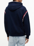 TOMMY J U PRE Felpa con cappuccio relax tape blu