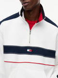 TOMMY J U PRE Felpa quarter zip relaxed colour block B.CO/BLU