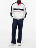 TOMMY J U PRE Felpa quarter zip relaxed colour block B.CO/BLU