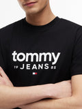 TOMMY J U PRE T-shirt grafic slim fit nero