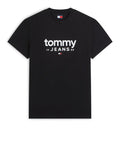 TOMMY J U PRE T-shirt grafic slim fit nero