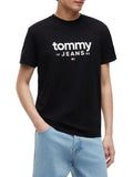 TOMMY J U PRE T-shirt grafic slim fit nero
