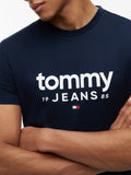 TOMMY J U PRE T-shirt grafic slim fit blu