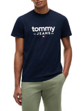 TOMMY J U PRE T-shirt grafic slim fit blu