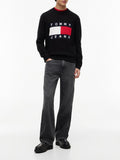 TOMMY J U PRE Maglioncino flag logo regular nero