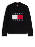 TOMMY J U PRE Maglioncino flag logo regular nero