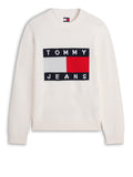 TOMMY J U PRE Maglioncino flag logo regular avorio