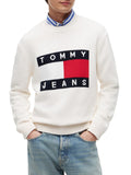 TOMMY J U PRE Maglioncino flag logo regular avorio