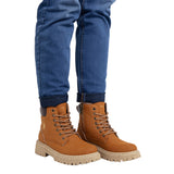 US POLO CALZ. D Stivaletto con logo beige