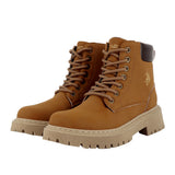 US POLO CALZ. D Stivaletto con logo beige