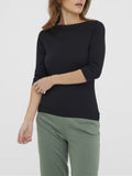 VERO MODA Maglia Vmpanda modal manica 3/4 nero