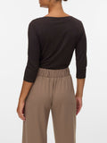 VERO MODA Maglia Vmpanda modal manica 3/4 CIOCCOLATO