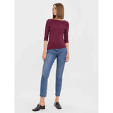 VERO MODA Maglia Vmpanda modal manica 3/4 BORGOGNA