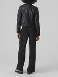 VERO MODA Giubbino in ecopelle nero