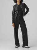 VERO MODA Giubbino in ecopelle nero