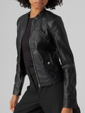 VERO MODA Giubbino in ecopelle nero