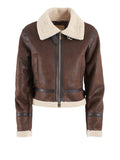 YES-ZEE Giubbino super soft teddy ecopelle MORO