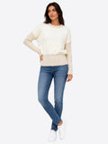 YES-ZEE D Maglia bicolore morbida beige
