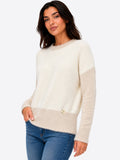 YES-ZEE D Maglia bicolore morbida beige