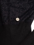 YES-ZEE D Maglia a pipistrello con lurex nero