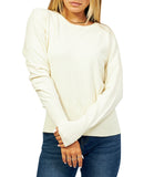 YES-ZEE D Pullover con maxi costa in fondo avorio