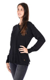 YES-ZEE D Maglia dritta girocollo nero