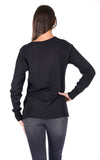 YES-ZEE D Maglia dritta girocollo nero