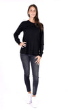 YES-ZEE D Maglia dritta girocollo nero