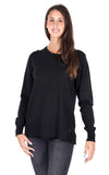 YES-ZEE D Maglia dritta girocollo nero