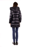 YES-ZEE D Piumino lungo puffer nero