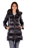 YES-ZEE D Piumino lungo puffer nero