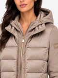 YES-ZEE D Piumino lungo trapuntato beige