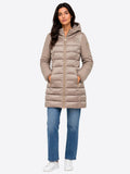 YES-ZEE D Piumino lungo trapuntato beige