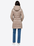 YES-ZEE D Piumino lungo trapuntato beige