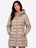 YES-ZEE D Piumino lungo trapuntato beige