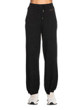YES-ZEE D Pantaloni in maglia dritti nero