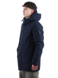 YOS HRM-GRP Cappotto in tessuto tecnico con cappuccio NAVY