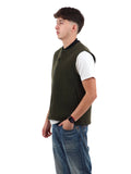 YOS MNTR Smanicato in misto lana con zip VERDE MILITARE