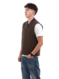 YOS MNTR Smanicato in misto lana con zip marrone
