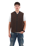 YOS MNTR Smanicato in misto lana con zip marrone