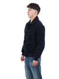 YOS MNTR Bomber in tessuto misto lana blu