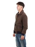 YOS MNTR Bomber in tessuto misto lana marrone