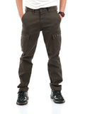 YOS MRTS Pantaloni cargo con logo su tascone VERDE MILITARE